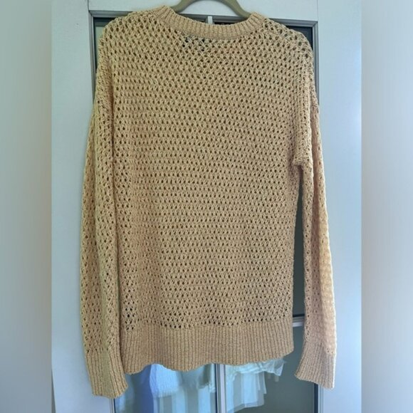 Theory Karenia Butter Yellow Crochet Sweater, NWOT - Picture 3 of 3